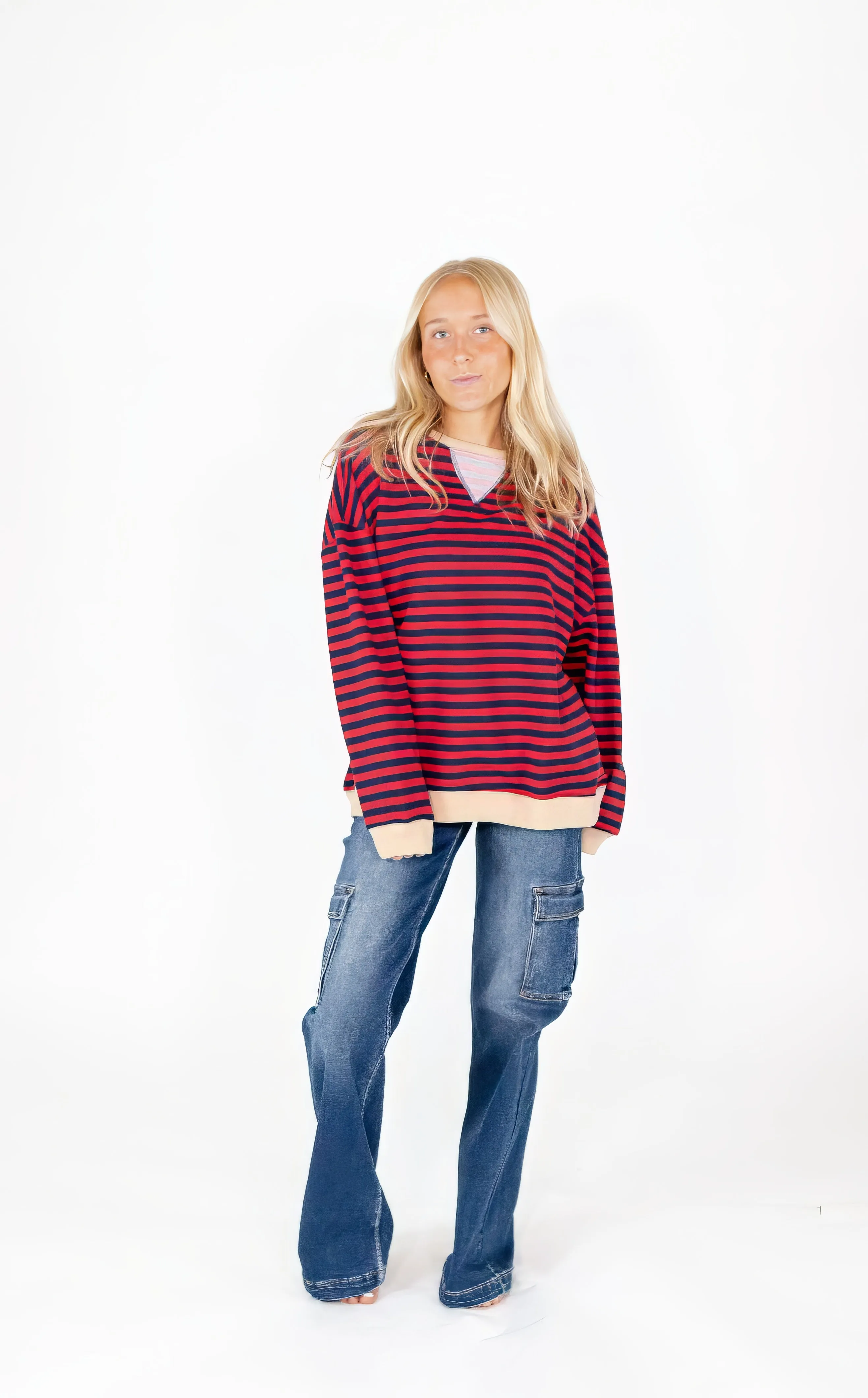 Omaira High-Rise Cargo Denim