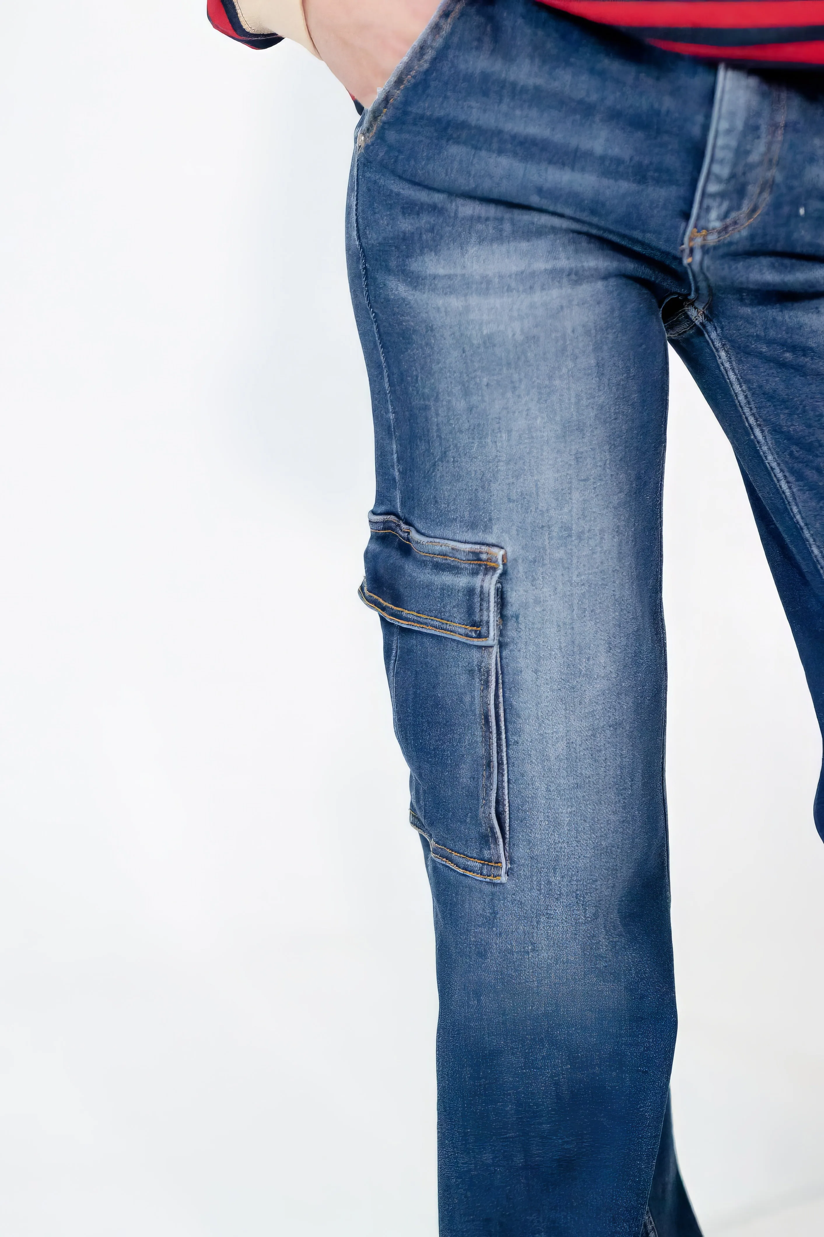 Omaira High-Rise Cargo Denim