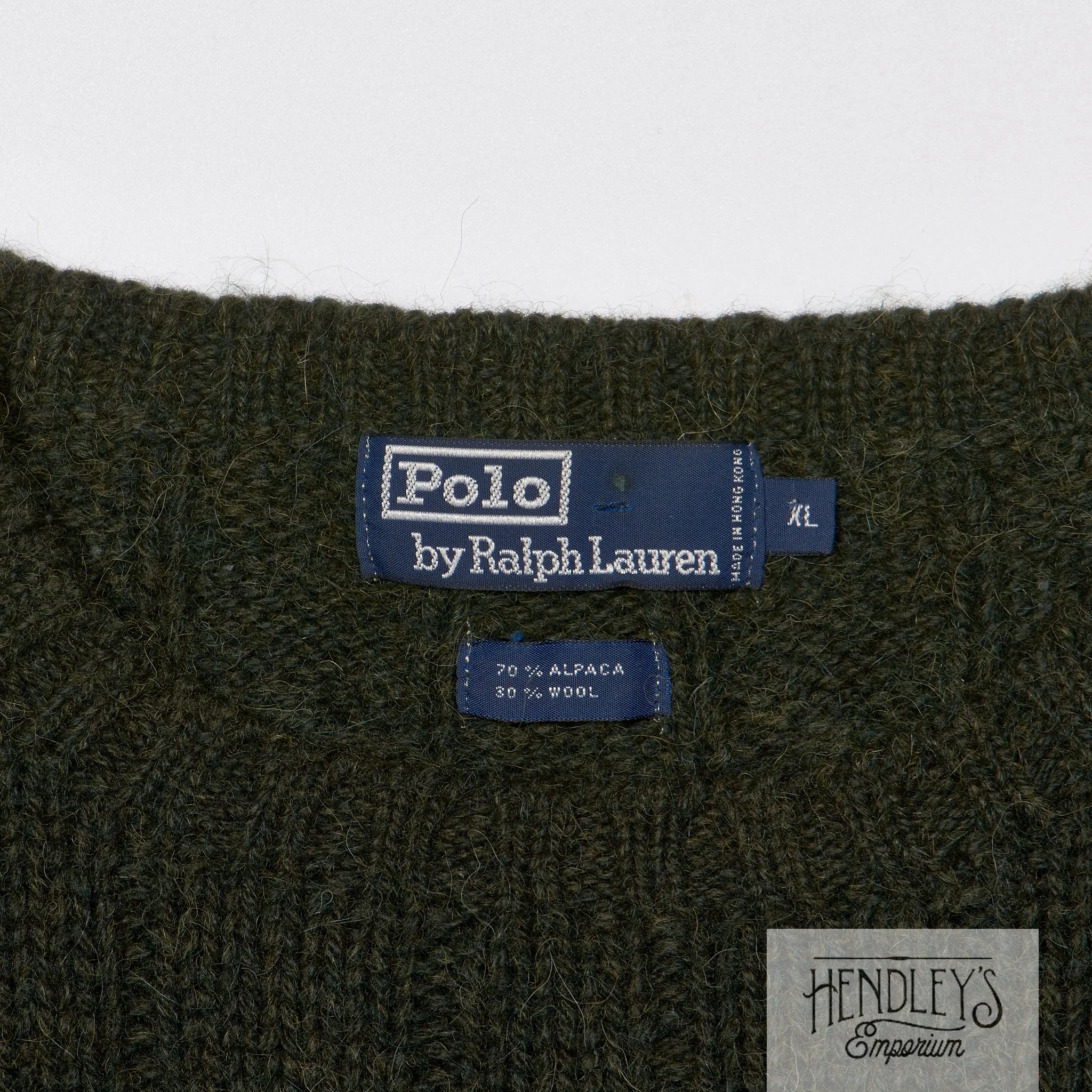 Polo Ralph Lauren Cable-Knit Holiday Sweater XL Forest Alpaca-Wool