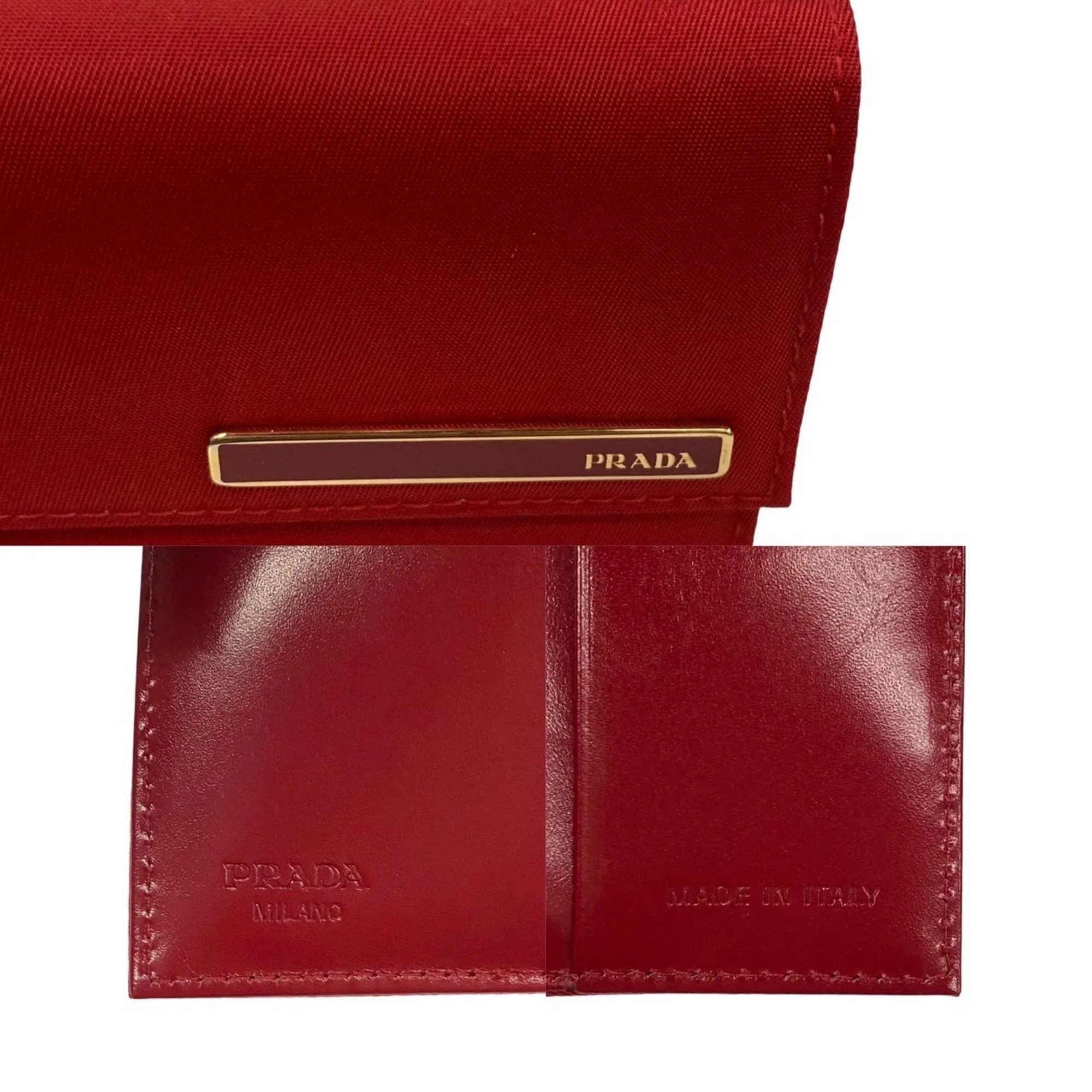 Prada Saffiano Red Leather Accessories