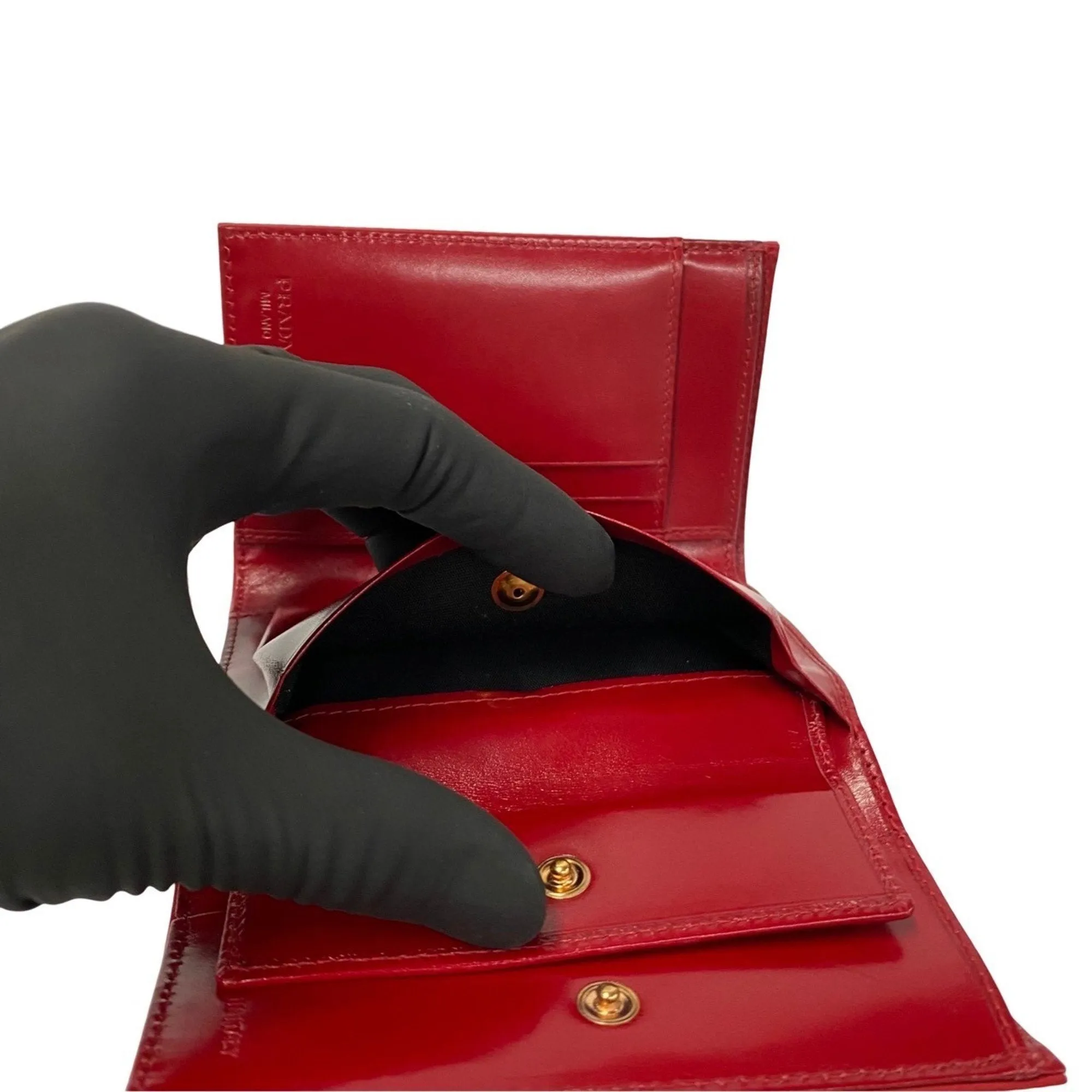 Prada Saffiano Red Leather Accessories