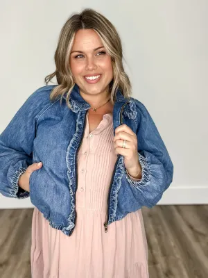 Ruffle Bomber Jacket