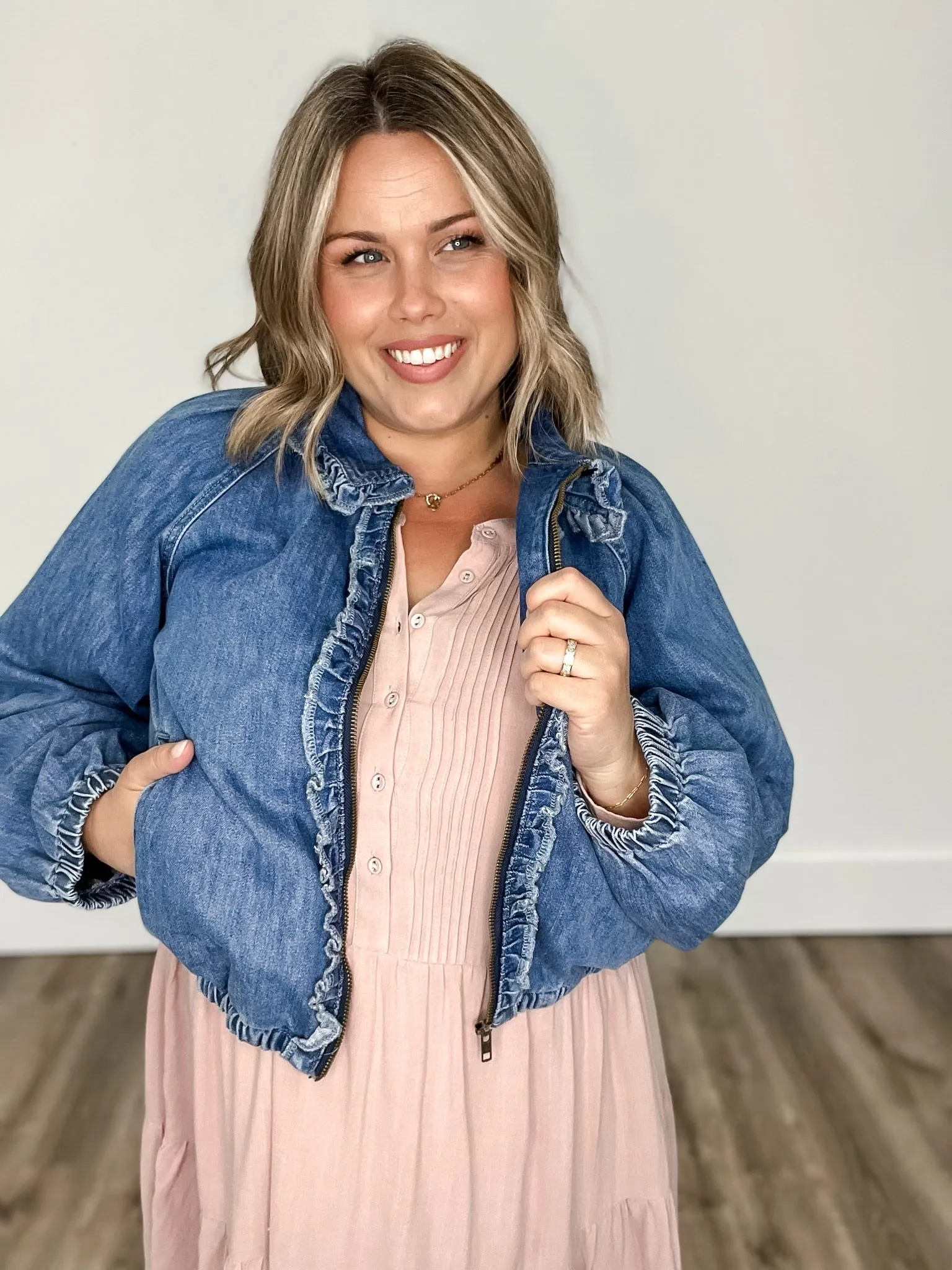 Ruffle Bomber Jacket