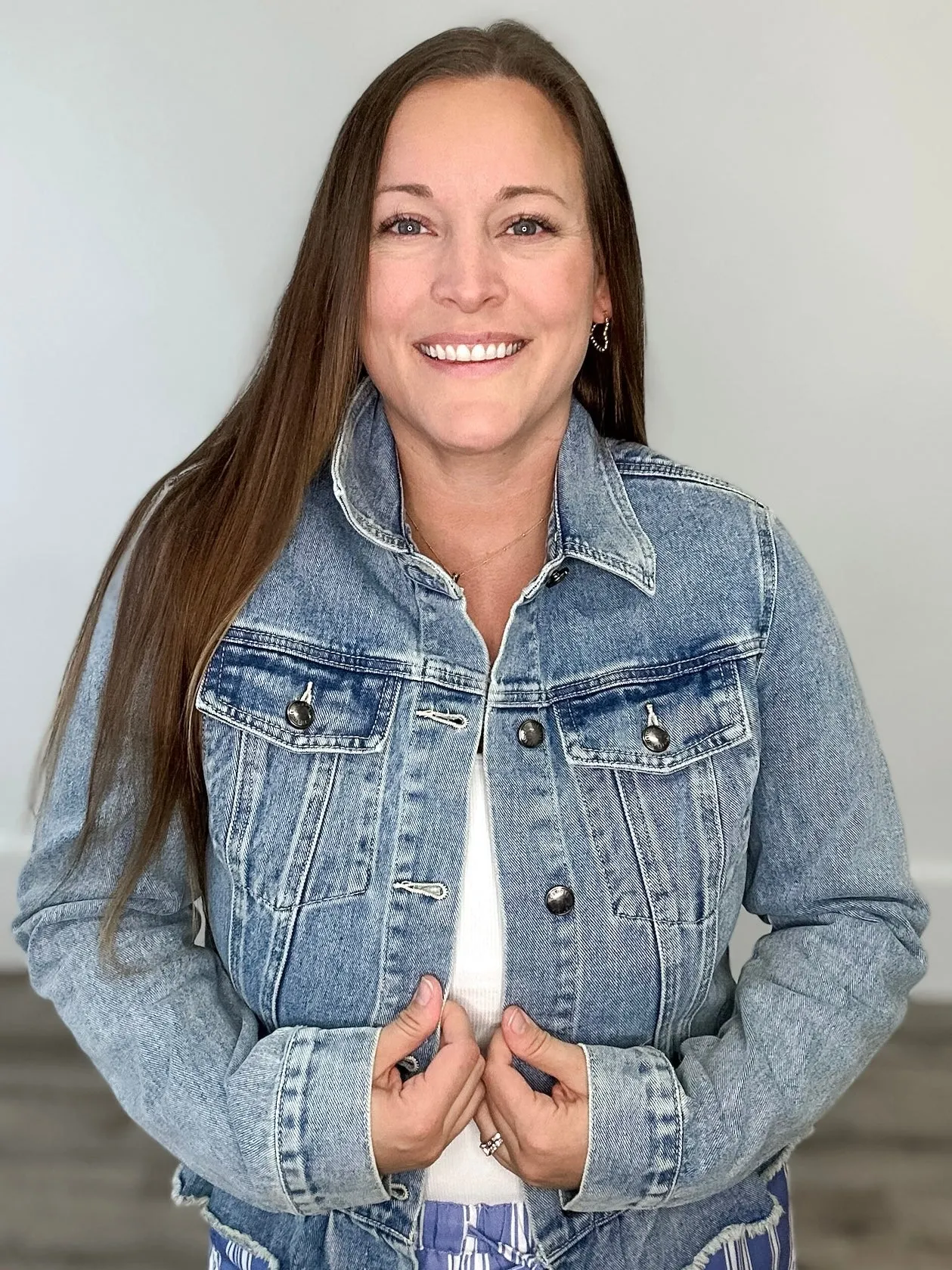 Ruffle Denim Jacket