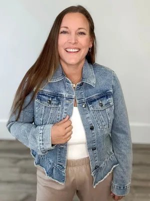 Ruffle Denim Jacket