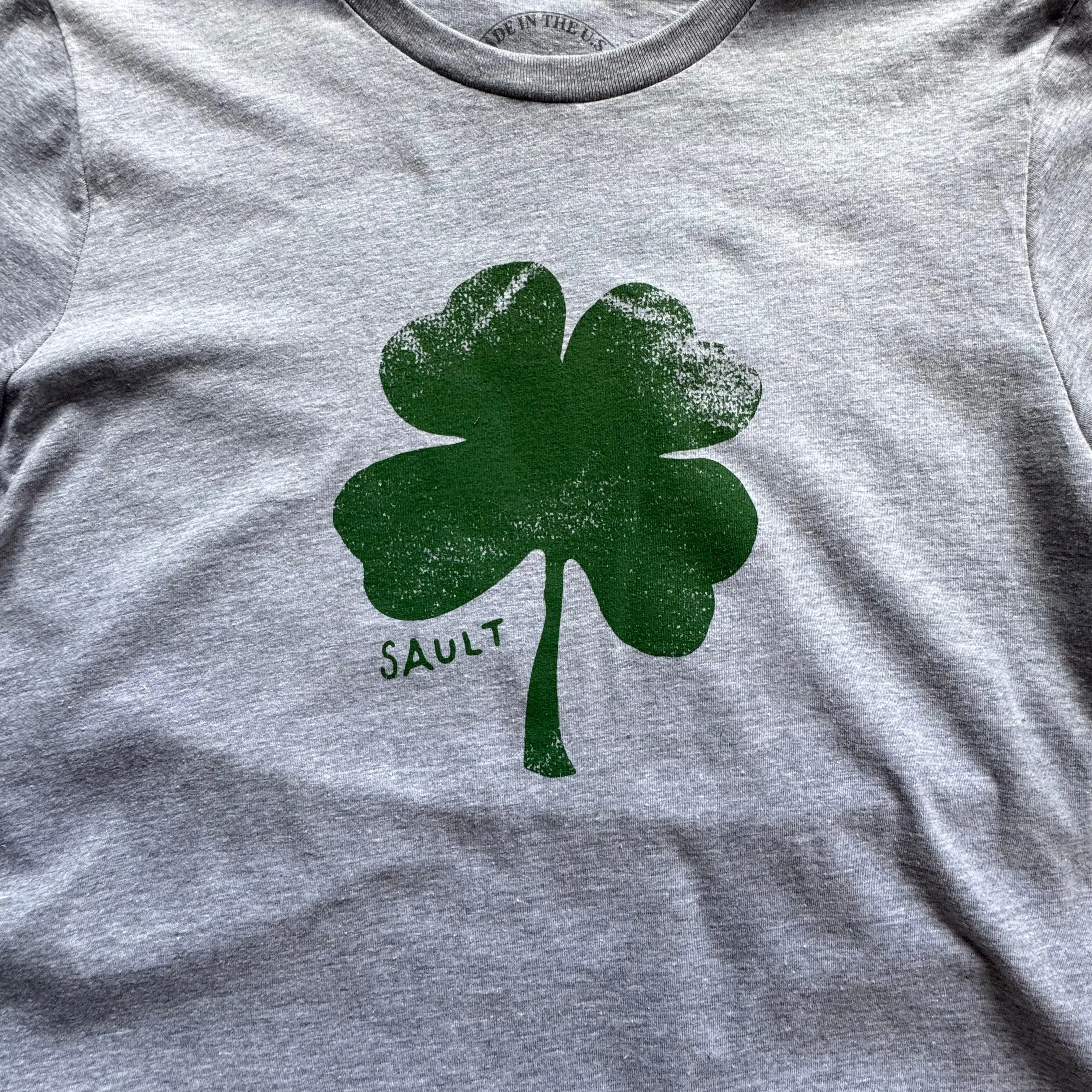 Shamrock T-Shirt. Heather Grey