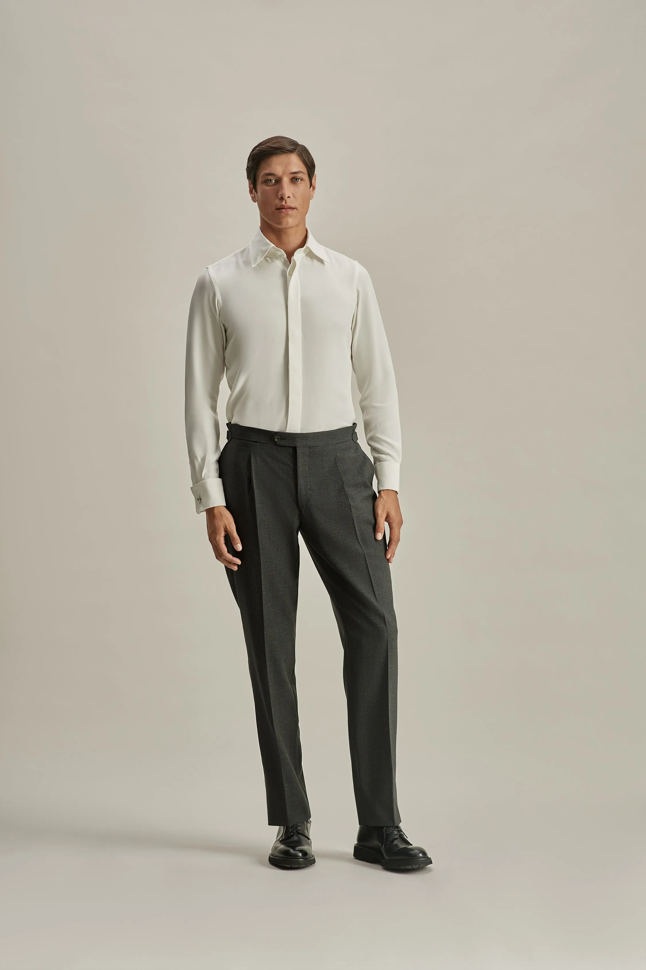Silk Lecce Collar Fly Front Shirt
