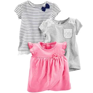 Simple Joys by Carter's Toddler Girls' 3-Pack Short-Sleeve Shirts and Tops