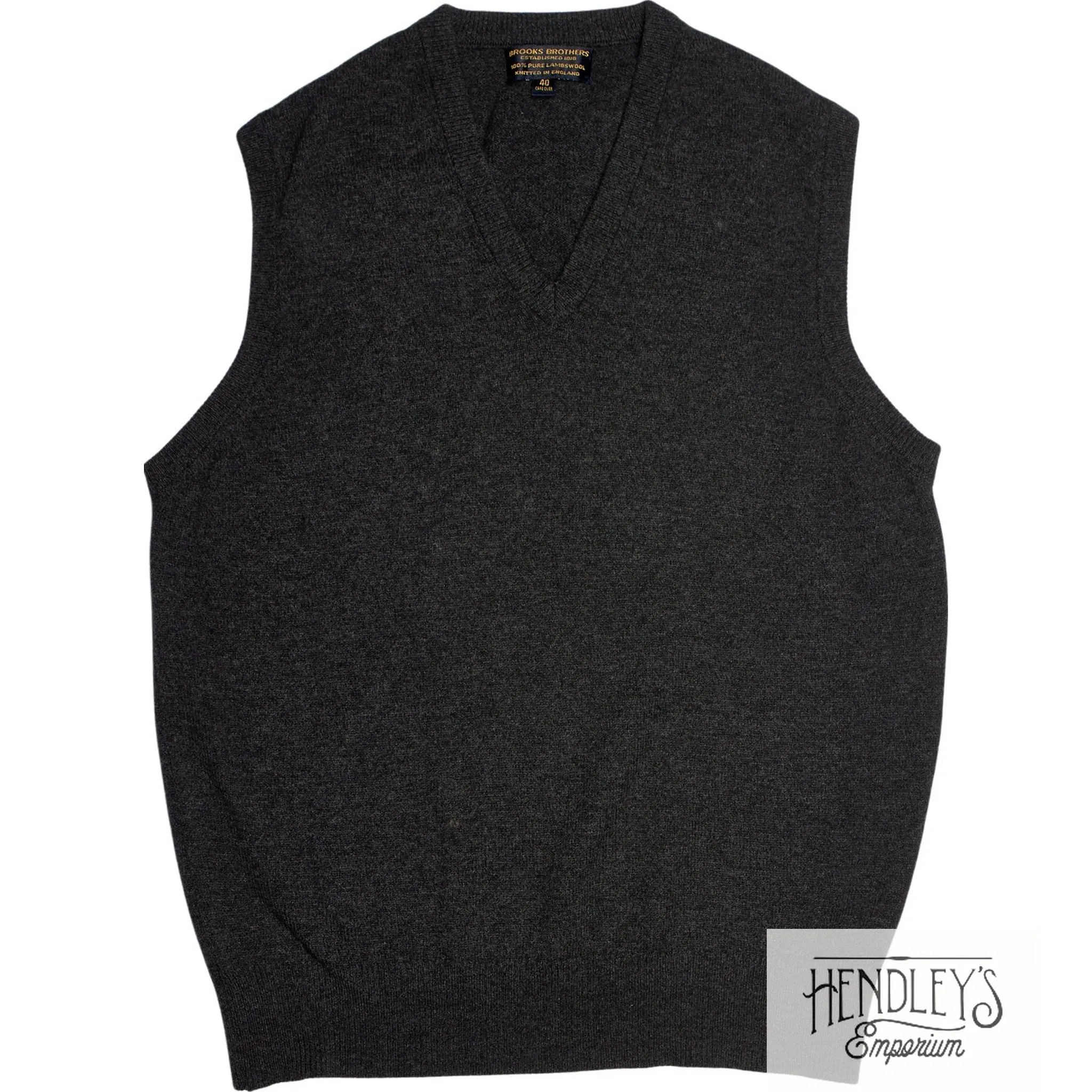 Vintage Brooks Brothers Gray Sweater Vest M in 100% Lambswool ENGLAND