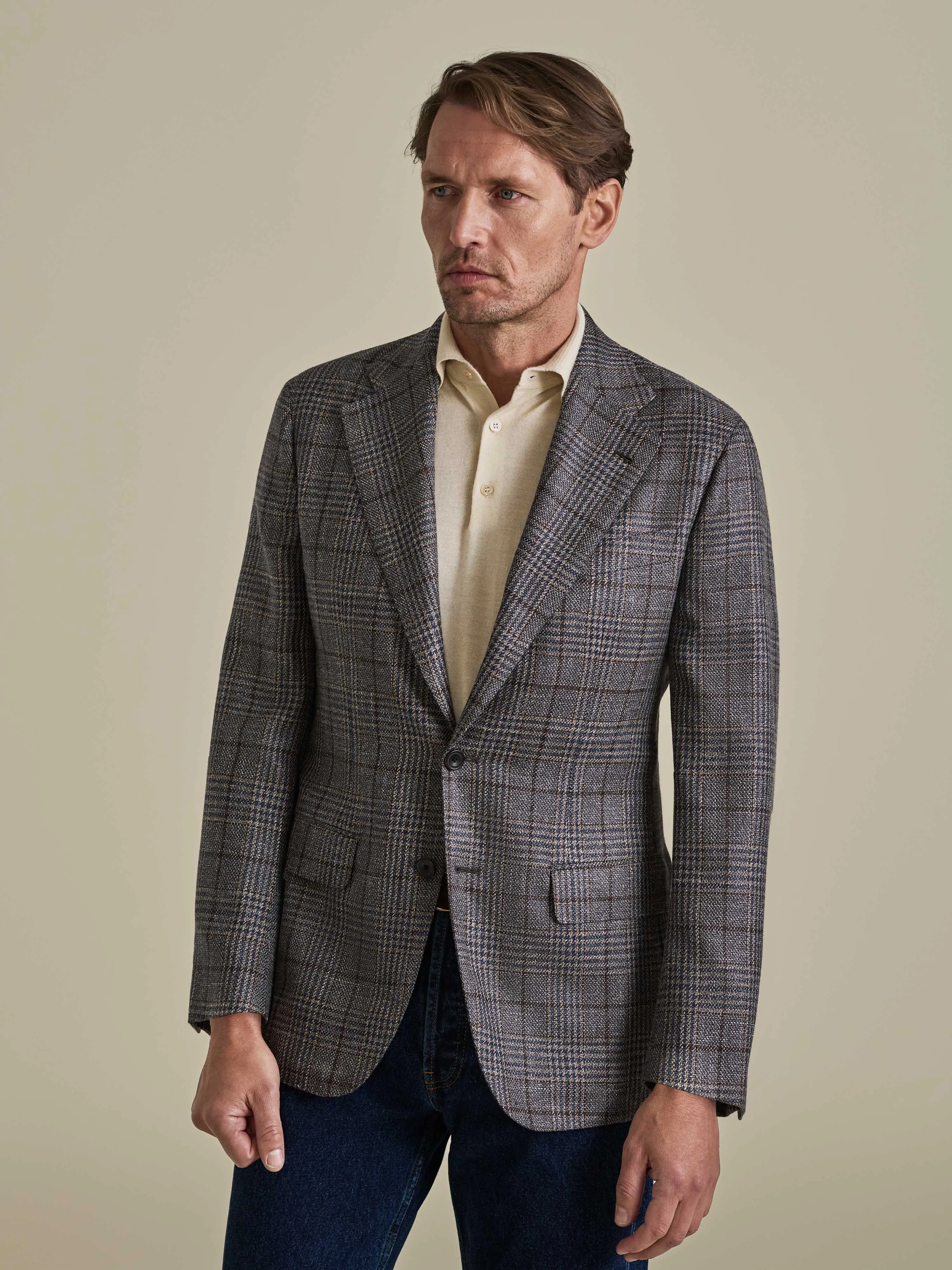 Wool Unstructured Single Breasted Jacket